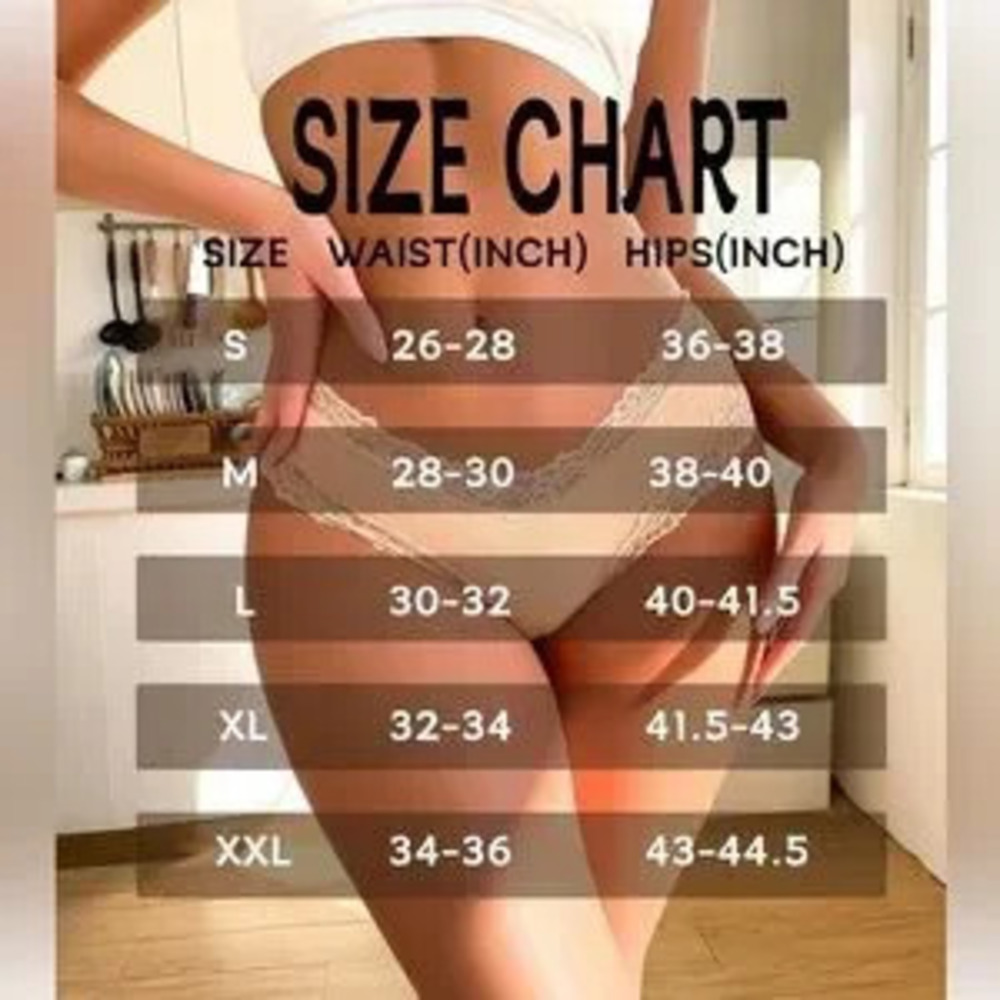 Sexy Lace Brazilian Panties Soft Breathable Cotton Bikini for Ladies 6 Pack